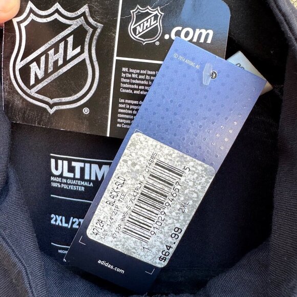 Adidas NHL Los Angeles Kings Hockey Mens Ultimate Tee Black Half-Zip Pullover 2X - Picture 6 of 11